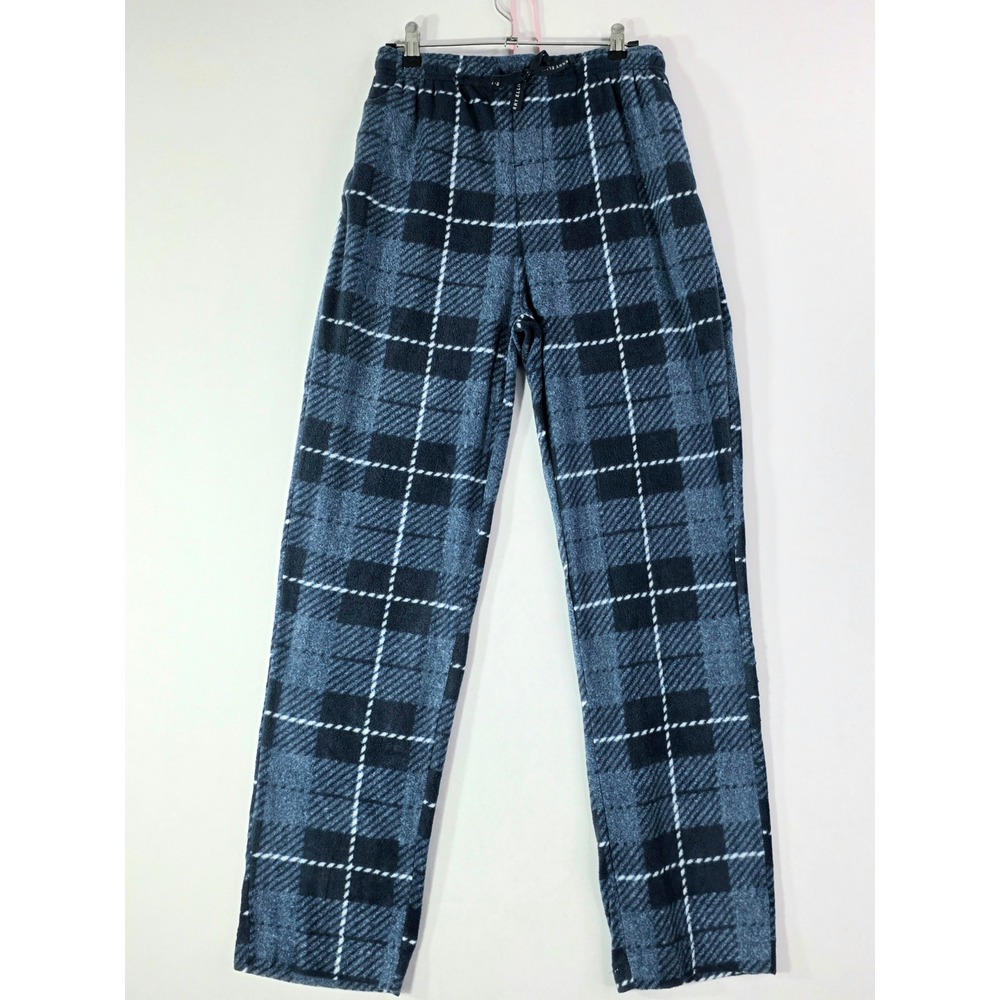 NWT Perry Ellis Portfolio Mens Plaid Fleece Pajama Pants Dutch Blue Small